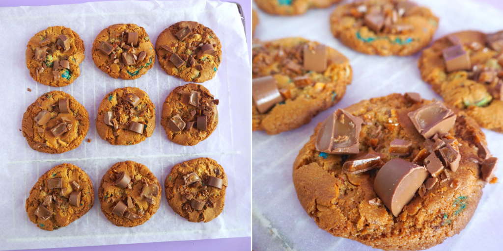 Cookies med Daim, Center og m&m’s | Cakewoman.dk