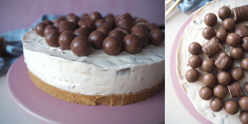 Cheesecake med Daim, Maltesers og Twix | Cakewoman.dk