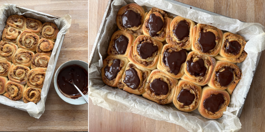 Koldhævet chokoladesneglekage i bradepande | Cakewoman.dk